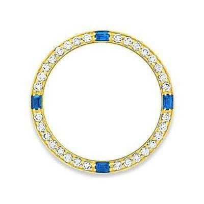 Blue Sapphire Diamond Bezel