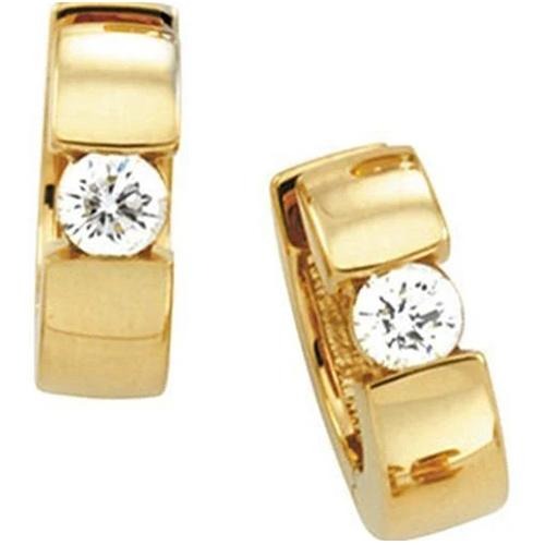 Diamond Solitaire Hoop Earrings