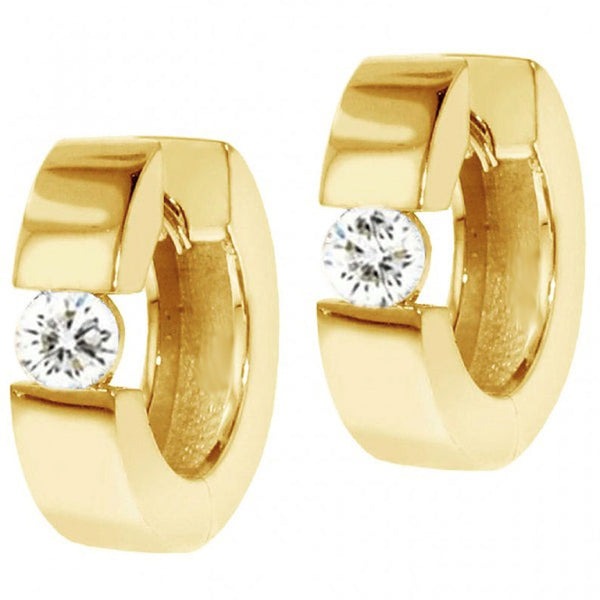 Diamond Solitaire Hoop Earrings