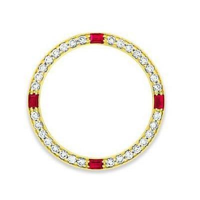 Ruby Pave Diamond Bezel
